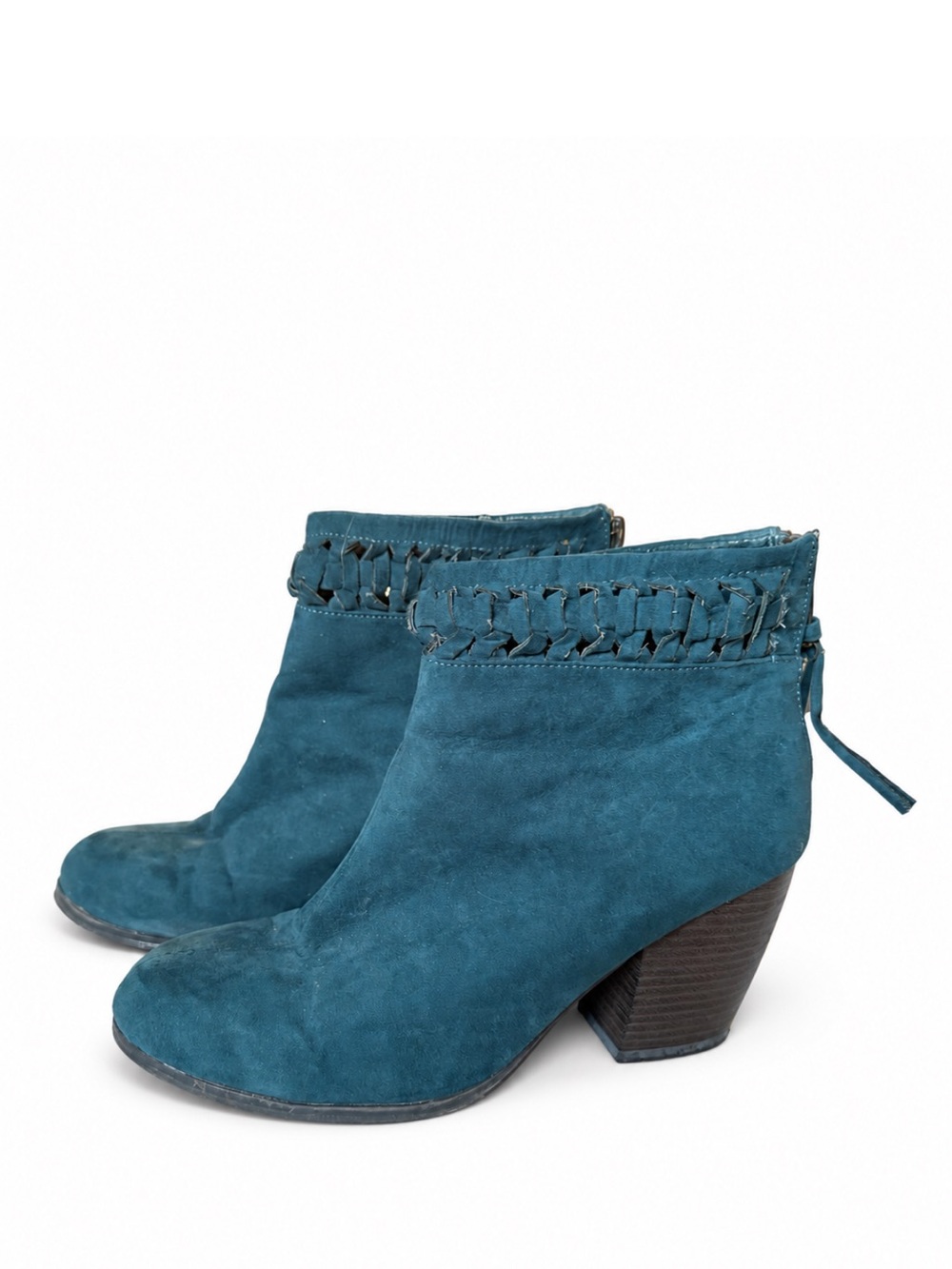 O’Neill Teal Suede Ankle Boot with Braided Trim - Women